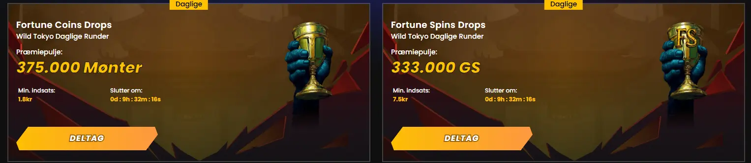 Den daglige turnering Fortune Coins Drops