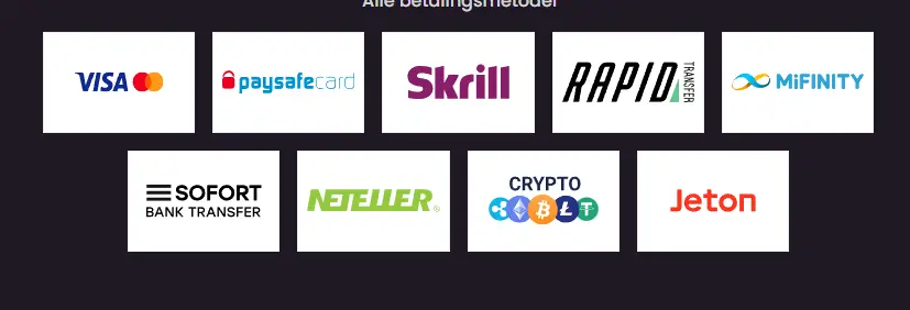 Kassen med betalingsmetoder på mobil